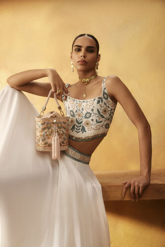 Pichhwai Bucket Bag - Flamingo Pink, Blush, image 4